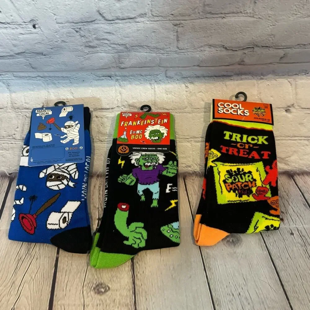 Assorted Lot of Halloween Socks (Star Wars, Scooby, Sour Patch Kids etc)
